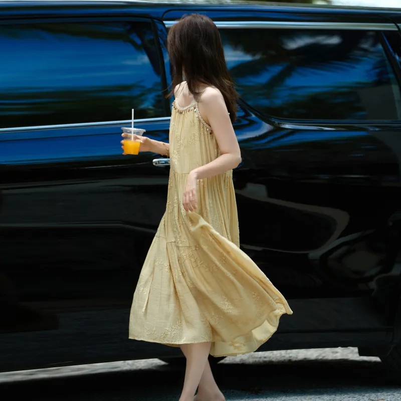 A Paradise For Awakening Slip Dress Women's Yellow-6