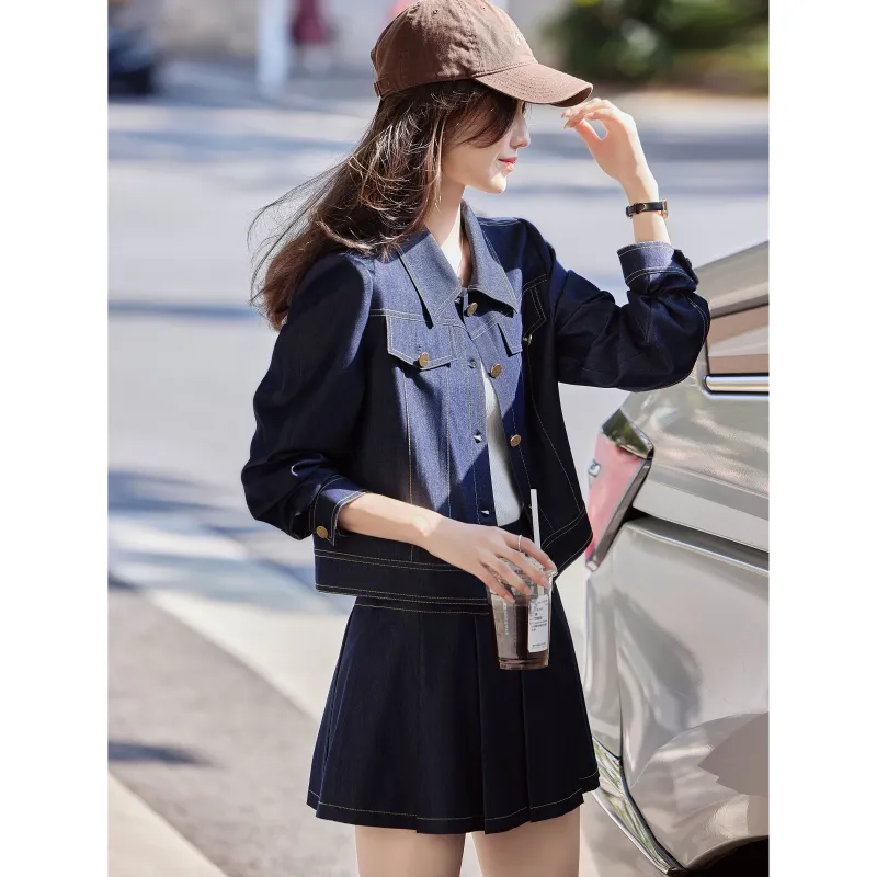 A Paradise For Awakening Skirt Set Women's Vintage Blue-5