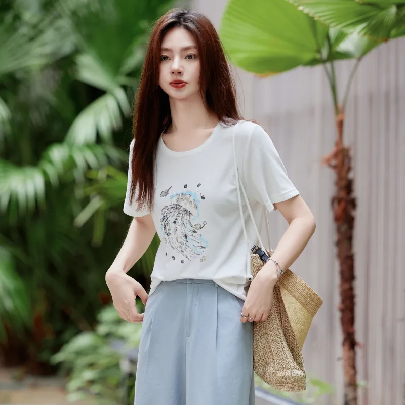 A Paradise For Awakening Regular T Shirt Women's White-3