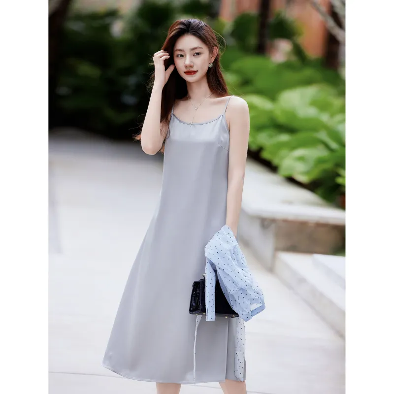 A Paradise For Awakening Skirt Set Women's Gray Blue-2