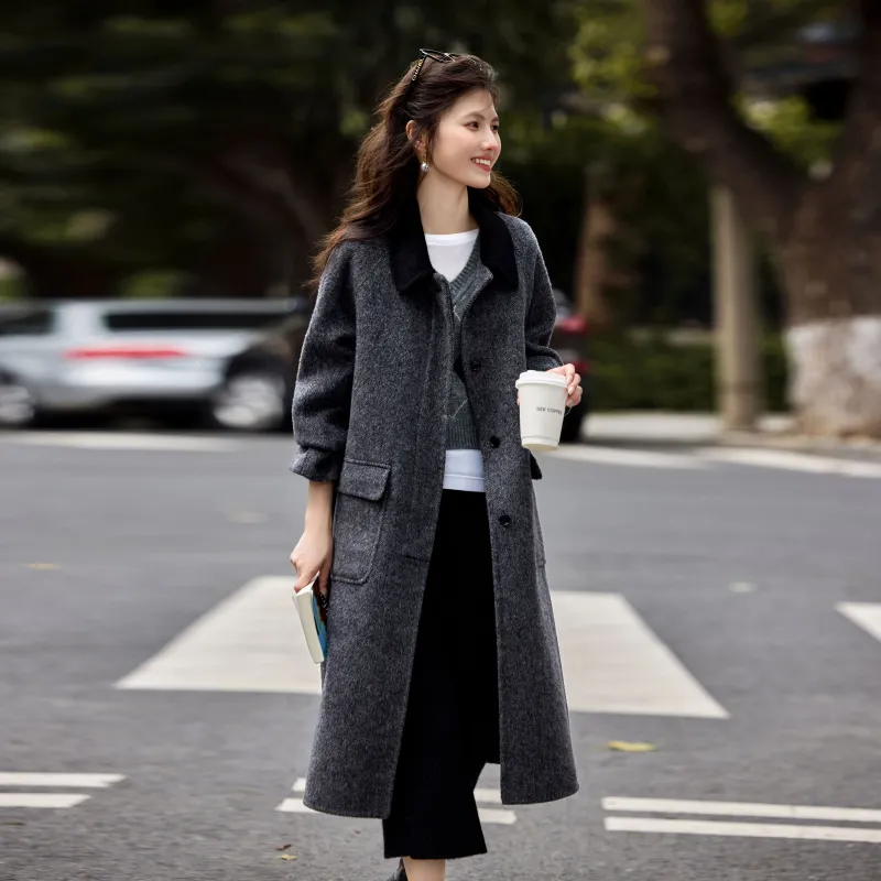 A Paradise For Awakening Coats Women's Black Gray Color-6