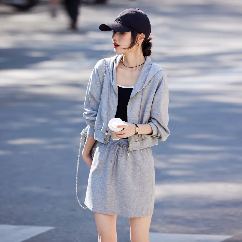 A Paradise For Awakening Skirt Set Women's Gray-2