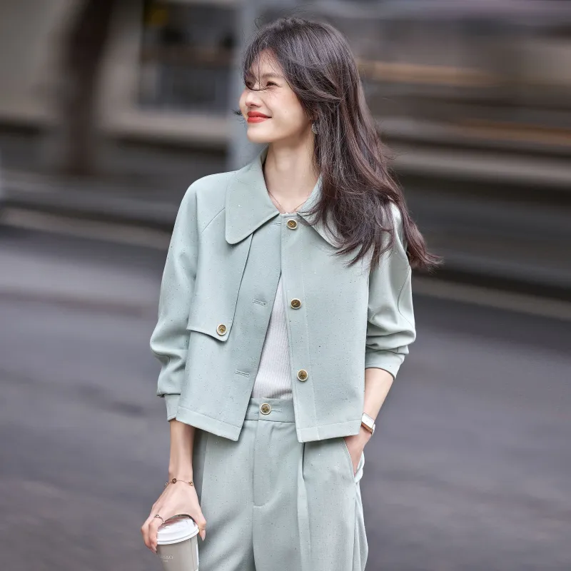 A Paradise For Awakening Casual Suit Women's Green-3