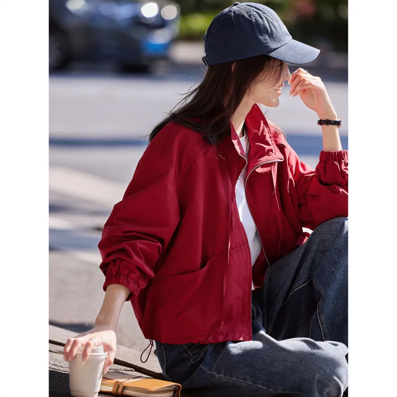 A Paradise For Awakening Jacket Women's Burgundy-4