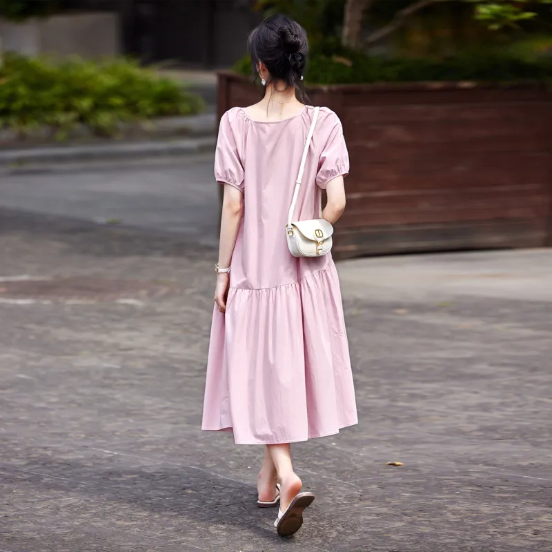 A Paradise For Awakening Short Sleeved Dress Women's Pink-4