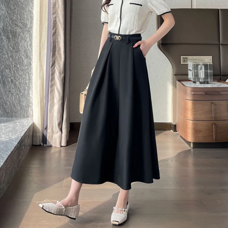 A Paradise For Awakening Casual Long Skirt Women's Black-2
