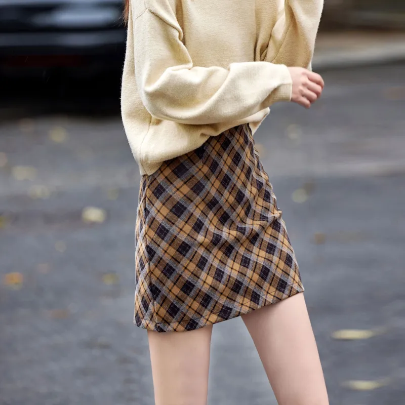 A Paradise For Awakening Casual Short Skirts Women's Khaki-2