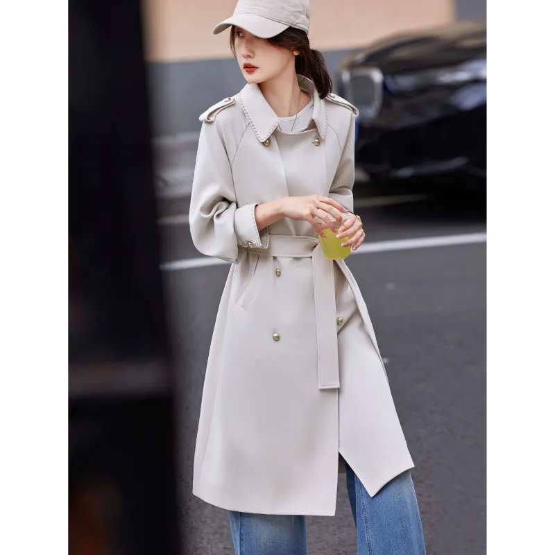 A Paradise For Awakening Trench Coat Women's Beige-6