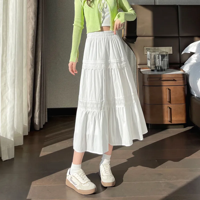 A Paradise For Awakening Casual Long Skirt Women's White-2