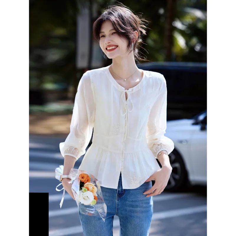 A Paradise For Awakening Shirt Women's Beige-6