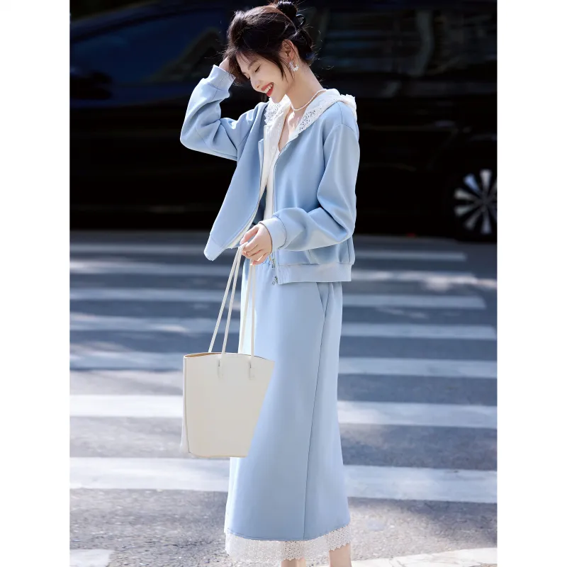 A Paradise For Awakening Skirt Set Women's Blue-3