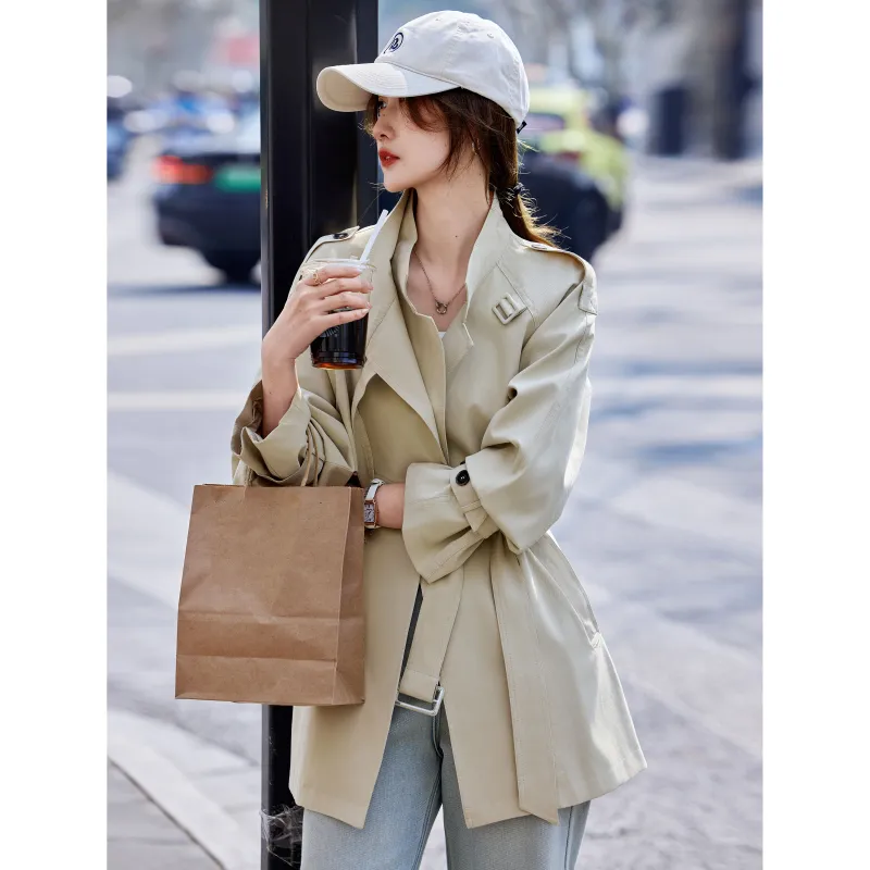 A Paradise For Awakening Trench Coat Women's Camel-6