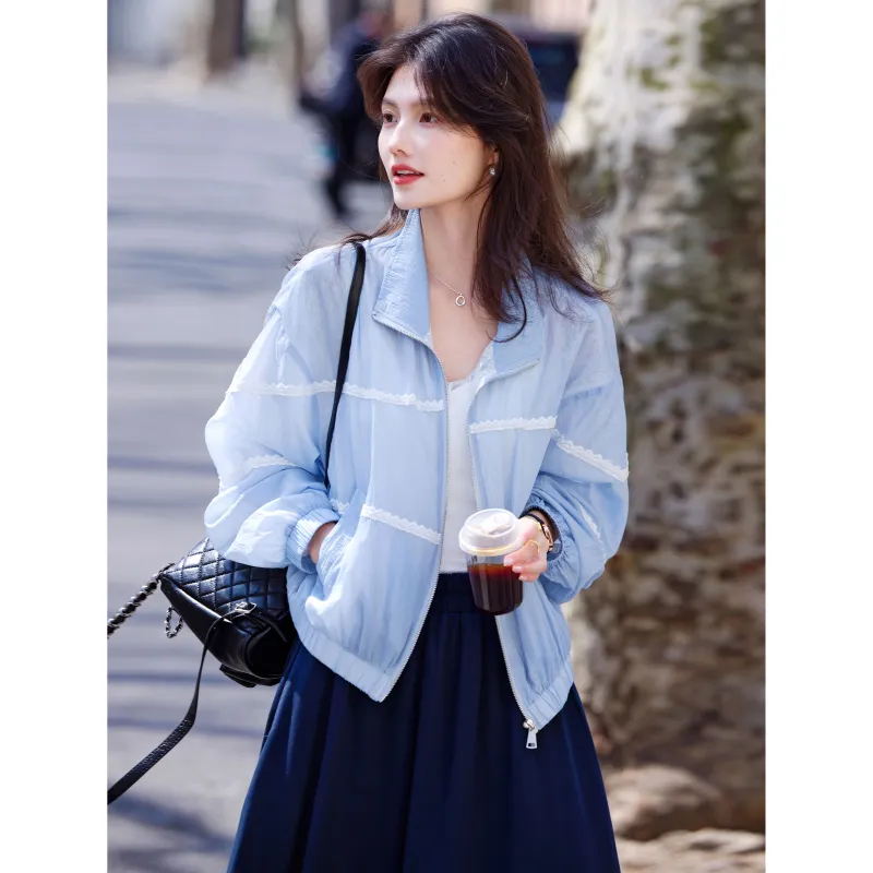 A Paradise For Awakening Cropped Coat Women's Blue-3