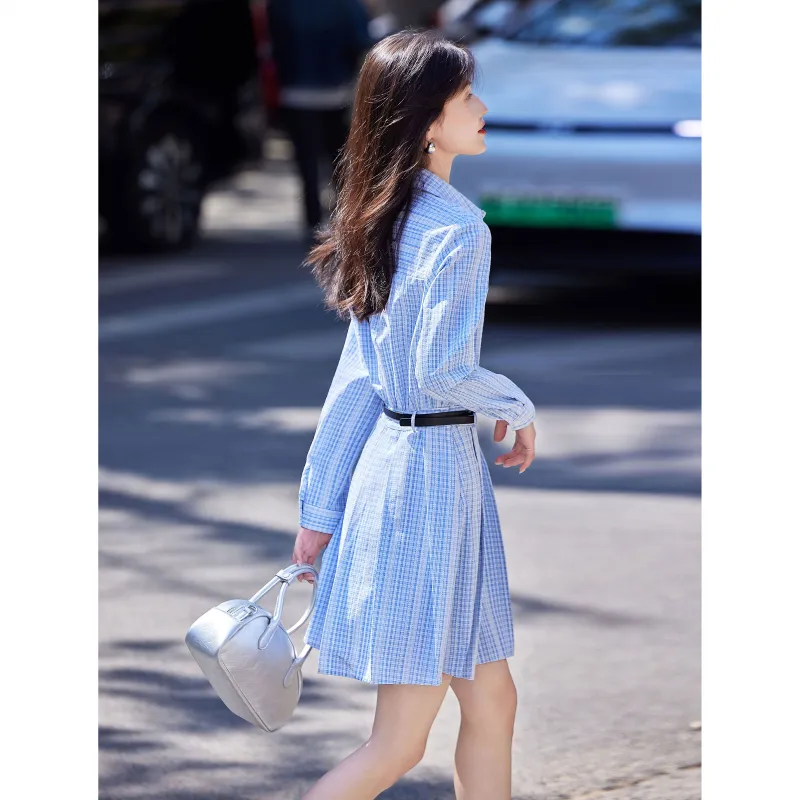 A Paradise For Awakening Long Sleeved Dress Women's Blue-2