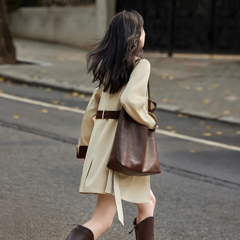 A Paradise For Awakening Trench Coat Women's Beige-2