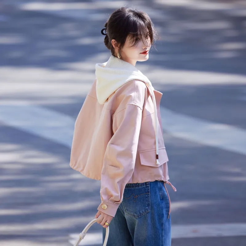 A Paradise For Awakening Cropped Coat Women's Pink-2