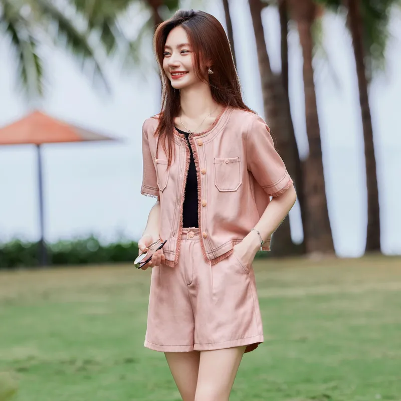 A Paradise For Awakening Casual Suit Women's Pink-4