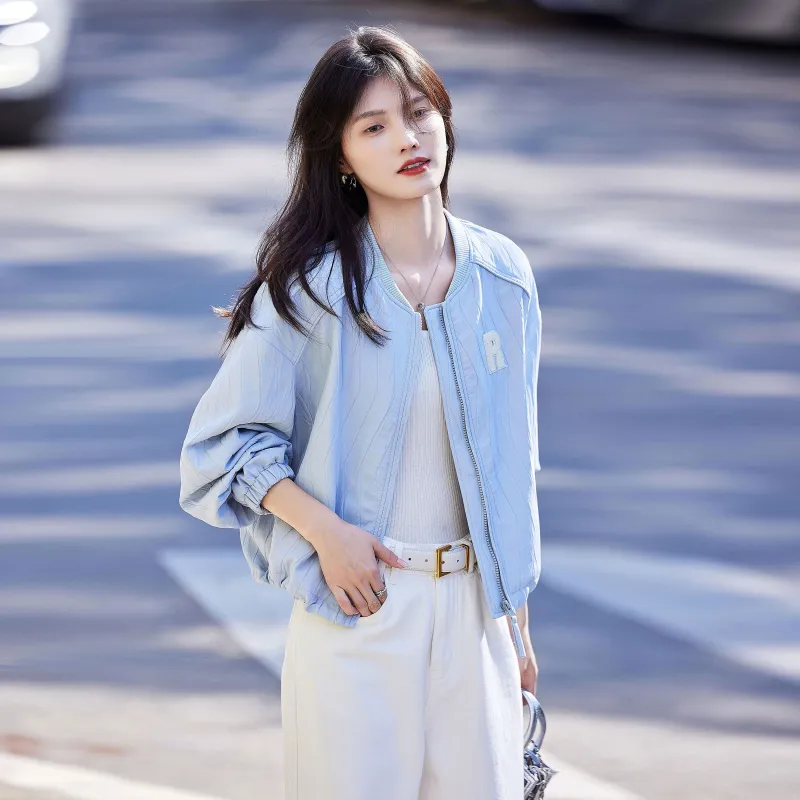 A Paradise For Awakening Cropped Coat Women's Blue-4