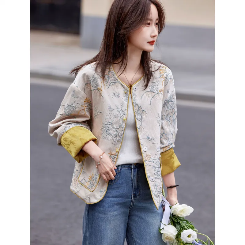 A Paradise For Awakening Cropped Coat Women's Yellow-4