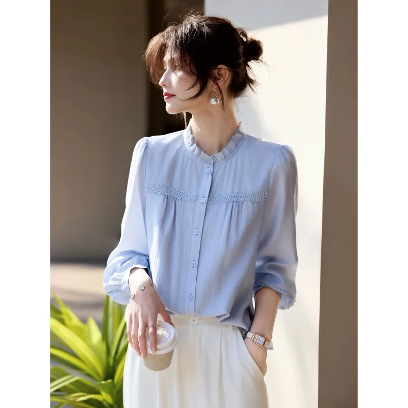 A Paradise For Awakening Shirt Women's Blue-3