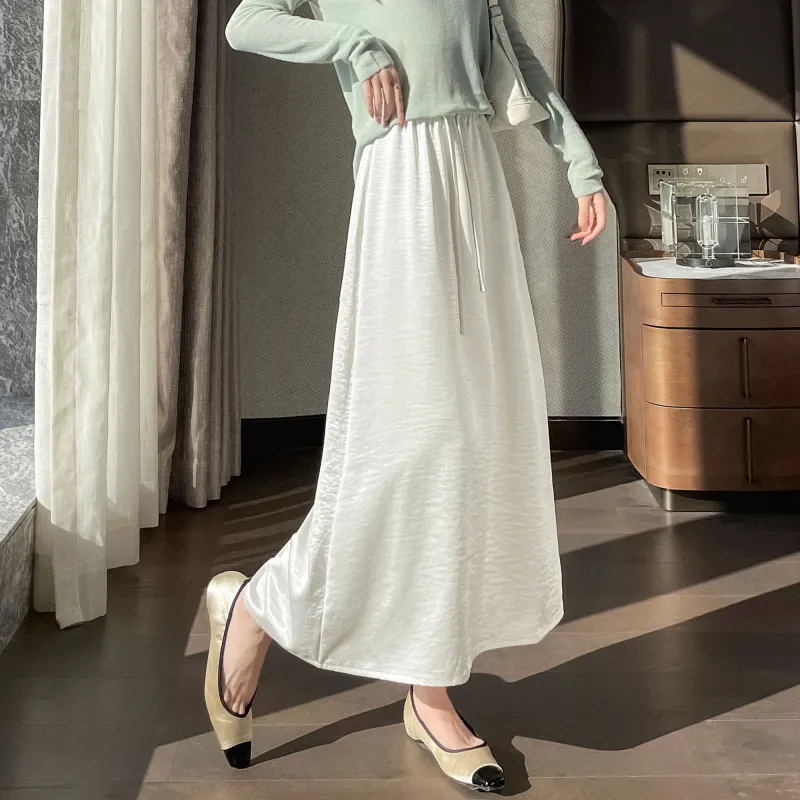A Paradise For Awakening Casual Long Skirt Women's Apricot-3