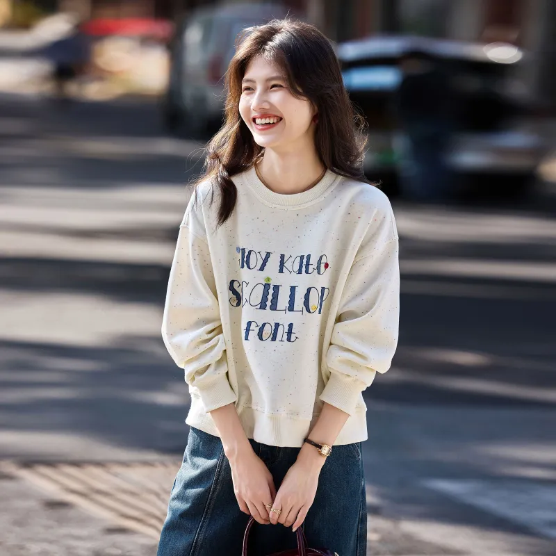 A Paradise For Awakening Sweatshirt Women's Beige-3
