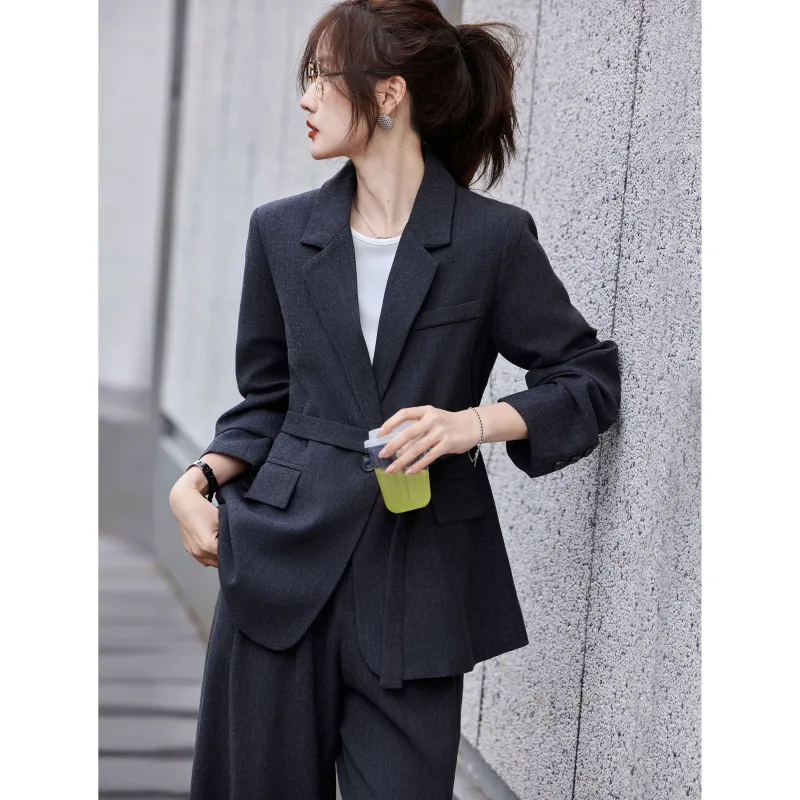 A Paradise For Awakening Casual Suit Women's Dark Gray-7
