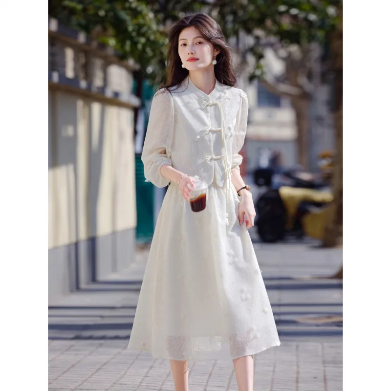A Paradise For Awakening Skirt Set Women's Beige Apricot-7