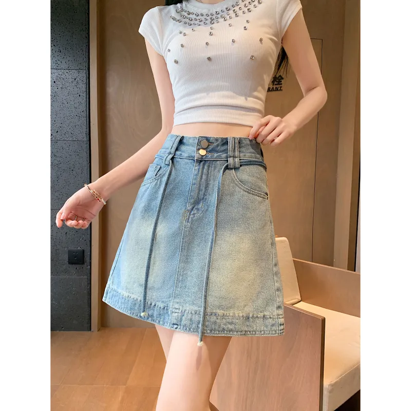 A Paradise For Awakening Denim Short Skirts Women's-6