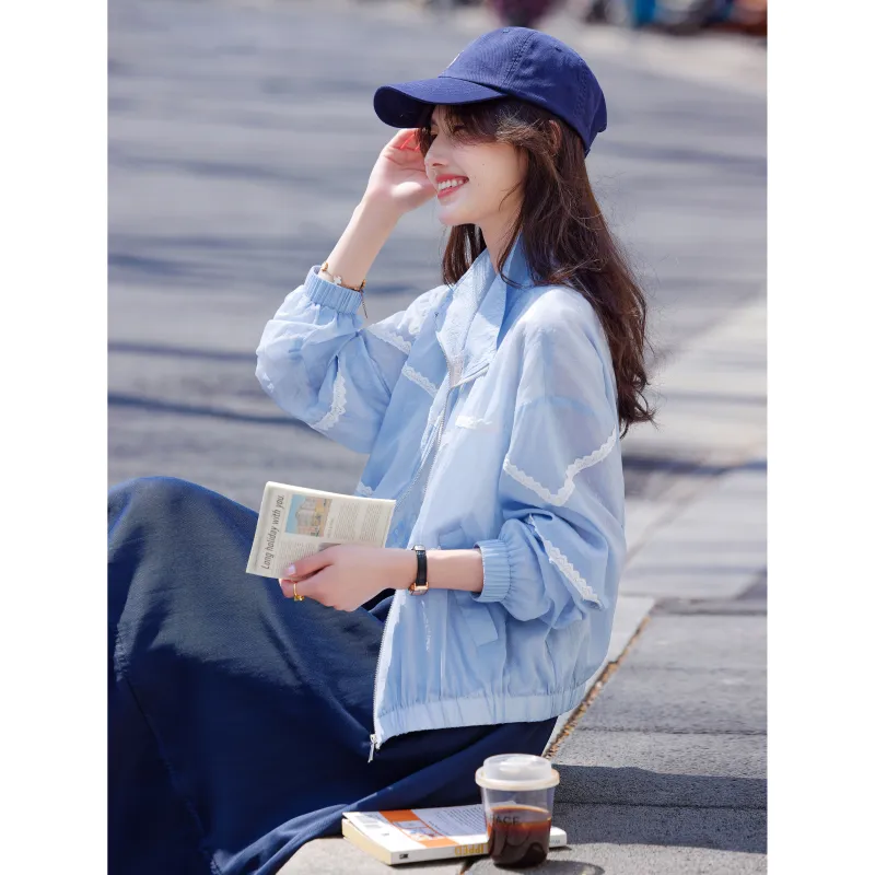 A Paradise For Awakening Cropped Coat Women's Blue-6