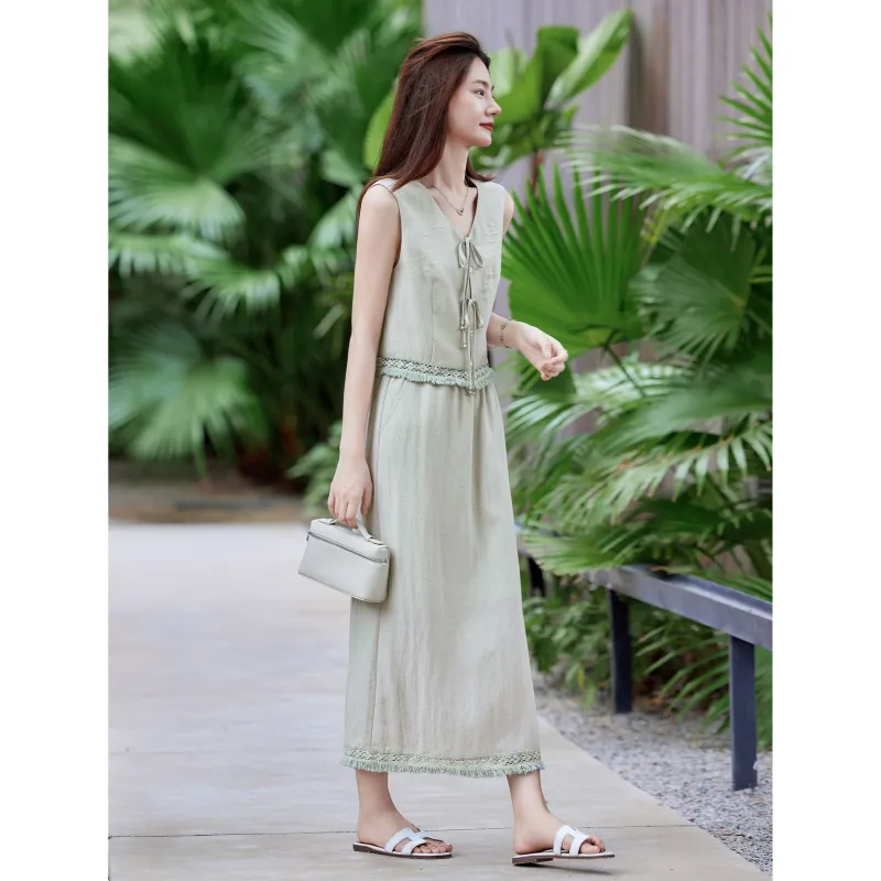 A Paradise For Awakening Skirt Set Women's Green-6