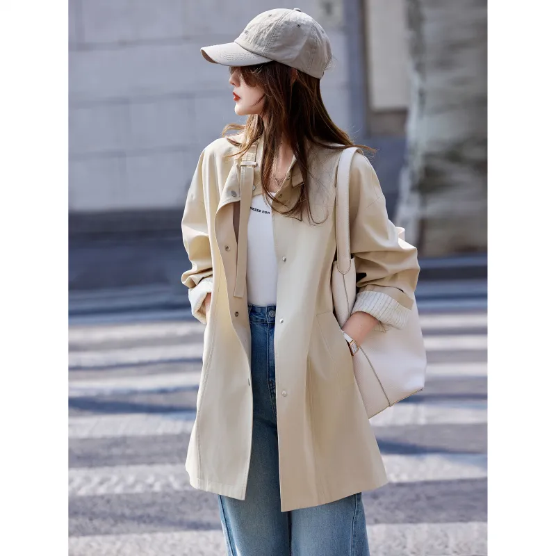 A Paradise For Awakening Trench Coat Women's Khaki-6
