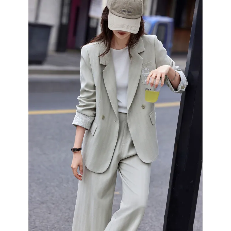A Paradise For Awakening Casual Suit Women's Pea Green-4