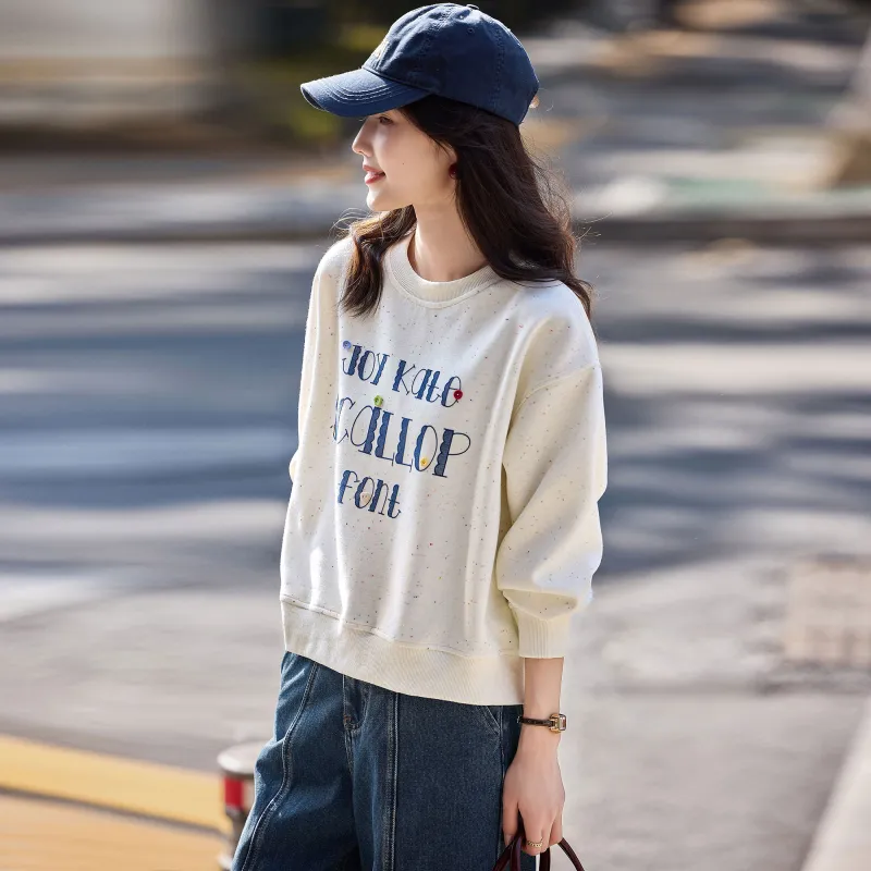 A Paradise For Awakening Sweatshirt Women's Beige-4