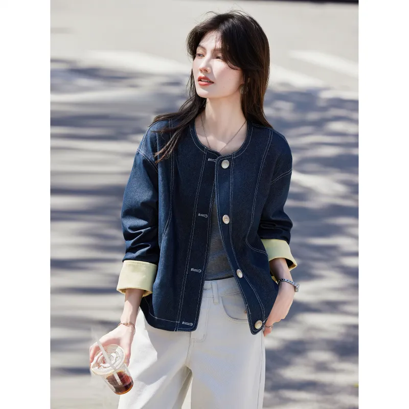 A Paradise For Awakening Denim Jacket Women's Vintage Blue-7