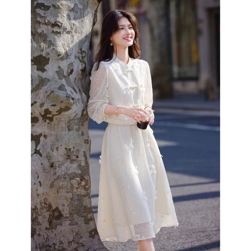 A Paradise For Awakening Skirt Set Women's Beige Apricot-5