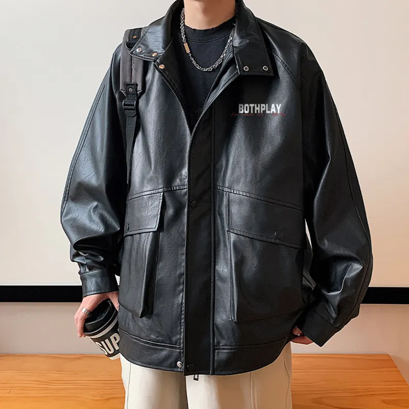 BOTH PLAY Leather Jacket Unisex-3