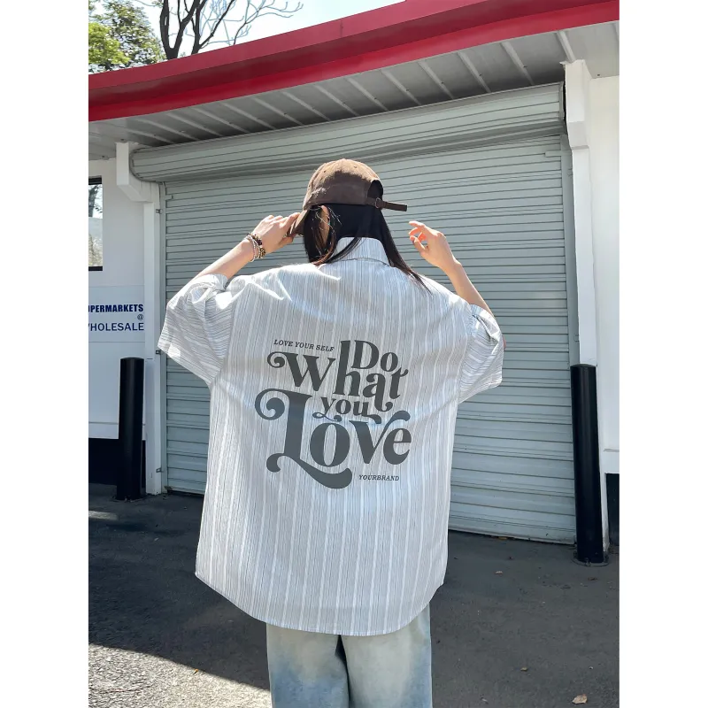 BOTH PLAY Shirts Unisex Gray Stripes-4