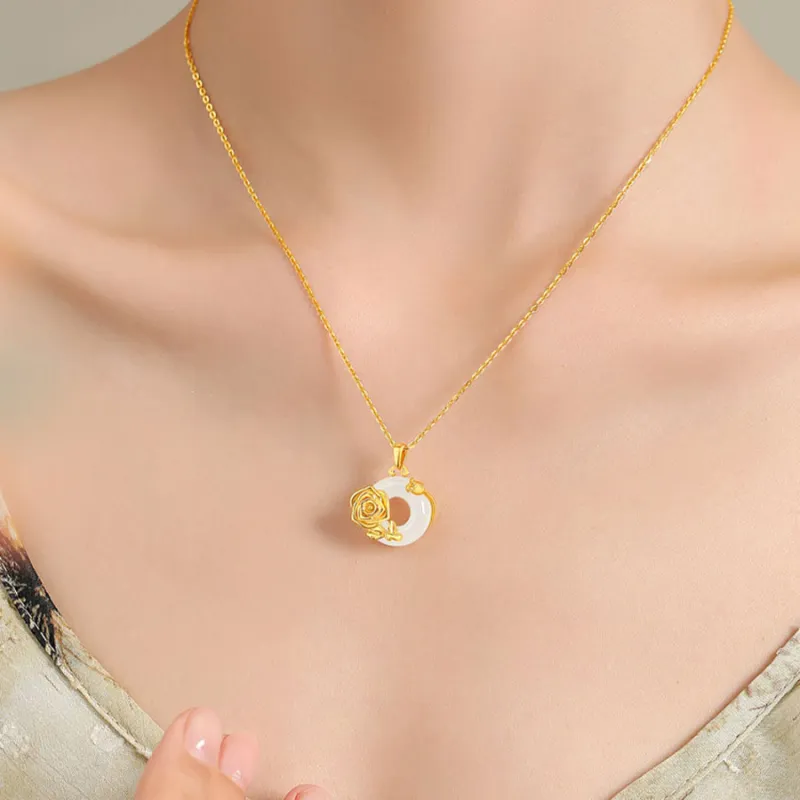 Love Jewelry Chalcedony Jade Necklaces Unisex-4