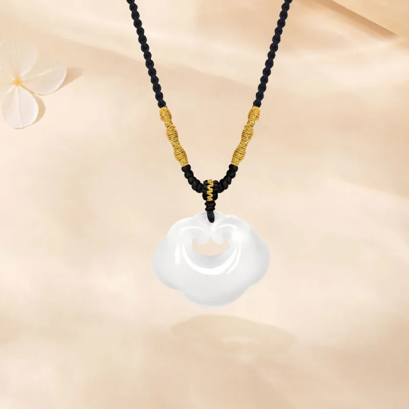 Love Jewelry Natural Chalcedony Jade Necklaces Unisex-2