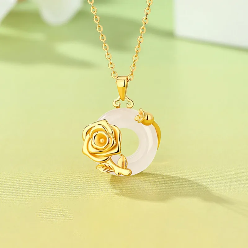 Love Jewelry Chalcedony Jade Necklaces Unisex-2