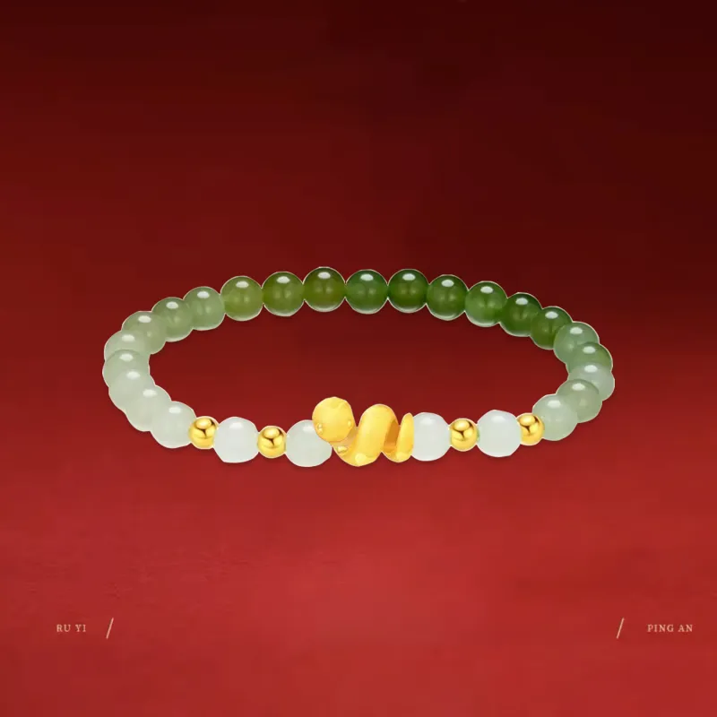 Love Jewelry Hetian Jade Bracelets Pale Greenish White Jade Unisex-3