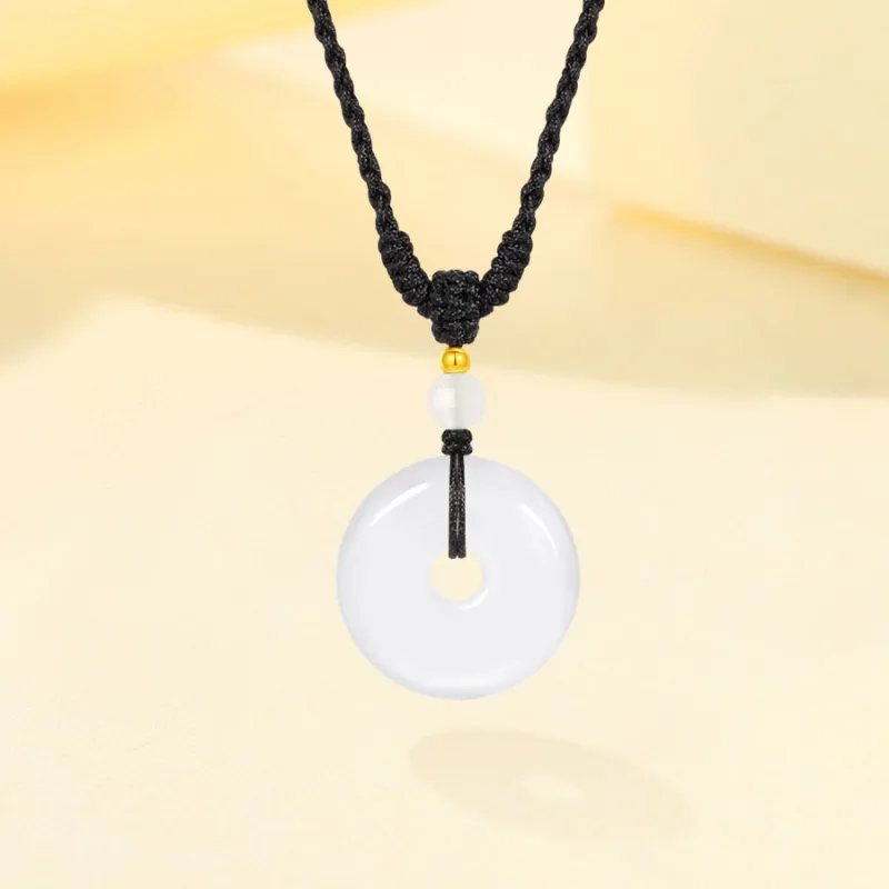 Love Jewelry Natural Chalcedony Jade Necklaces Unisex-2