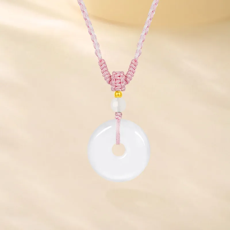 Love Jewelry Natural Chalcedony Jade Necklaces Unisex-5