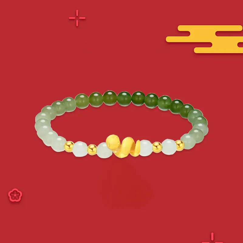 Love Jewelry Hetian Jade Bracelets Pale Greenish White Jade Unisex-1