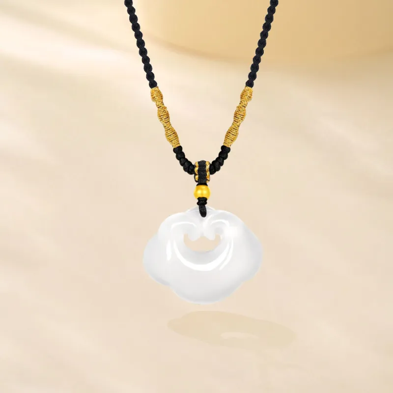 Love Jewelry Natural Chalcedony Jade Necklaces Unisex-3