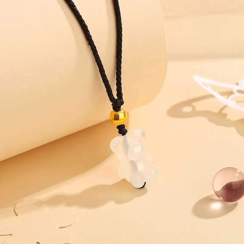 Love Jewelry Chalcedony Jade Necklaces Unisex-2