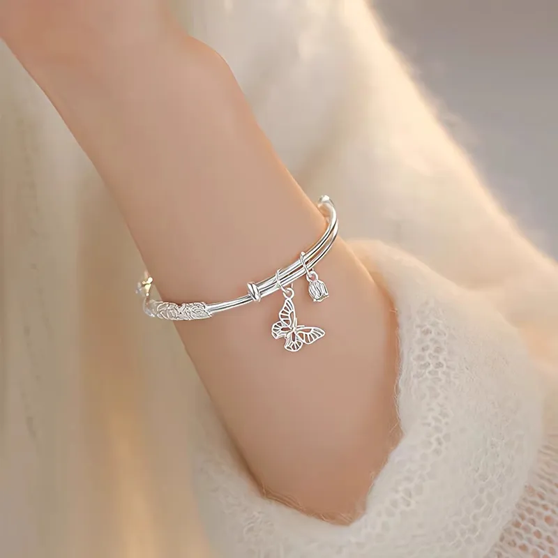 Love Jewelry S999 Fine Silver Sterling Silver Bracelets Women's-1