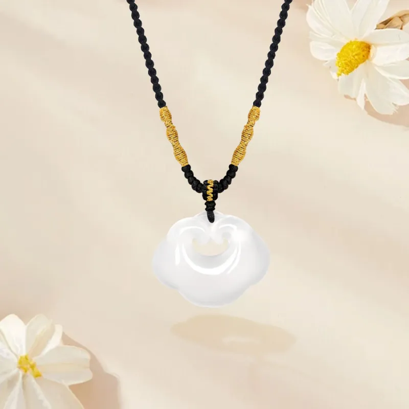 Love Jewelry Natural Chalcedony Jade Necklaces Unisex-3