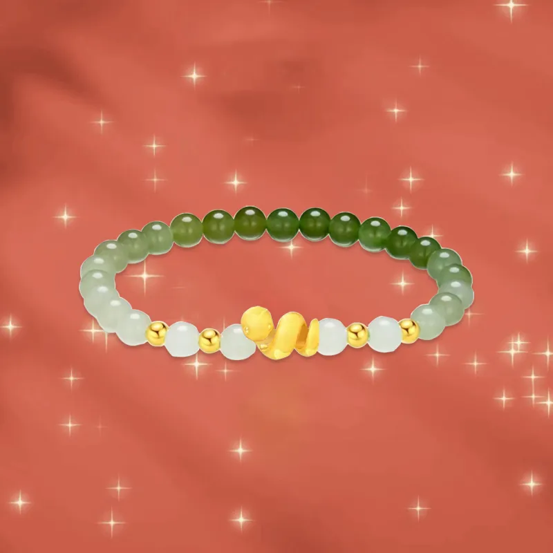 Love Jewelry Hetian Jade Bracelets Pale Greenish White Jade Unisex-4